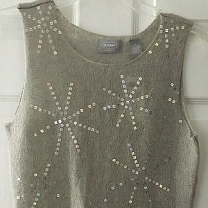 Old Navy Mohair Blend Sparkly Sleeveless Sweater M